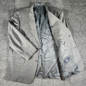 Turnbury Men's 48R Grey 100% Wool Single Vent Blazer Sport Coat Suit Jacket